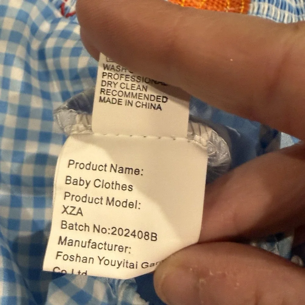 Boutique Pumpkin Smocked Baby Girls Blue Gingham Bubble Romper Fall Pumpkin